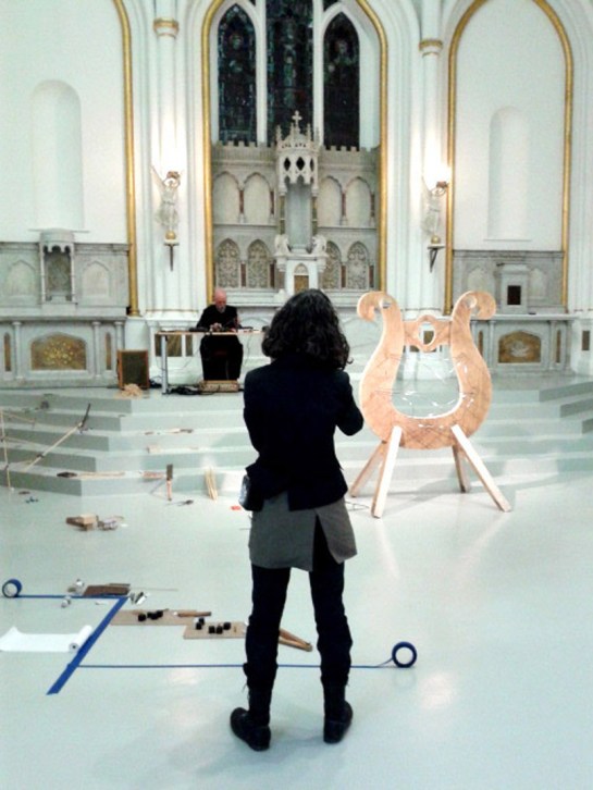 Mick O'Shea and Irene Murphy of Strange Attractor performing live at The LFTT Library at Highlanes Gallery May 2013.